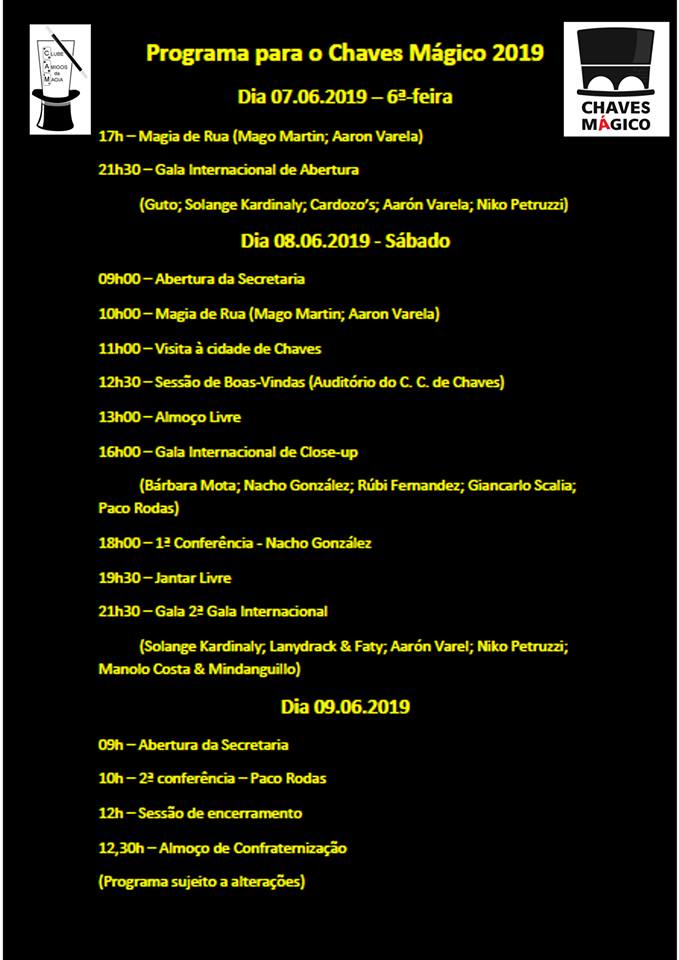 imagen cartel 2 chaves magico 2019